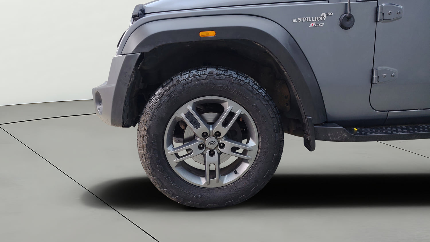 Used 2020 mahindra Thar LX Hard Top Petrol AT 4WD Petrol Automatic tyres LEFT FRONT TYRE RIM VIEW