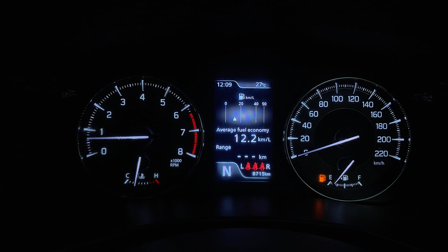 Used 2025 Toyota Glanza V AMT Petrol Automatic interior CLUSTERMETER VIEW