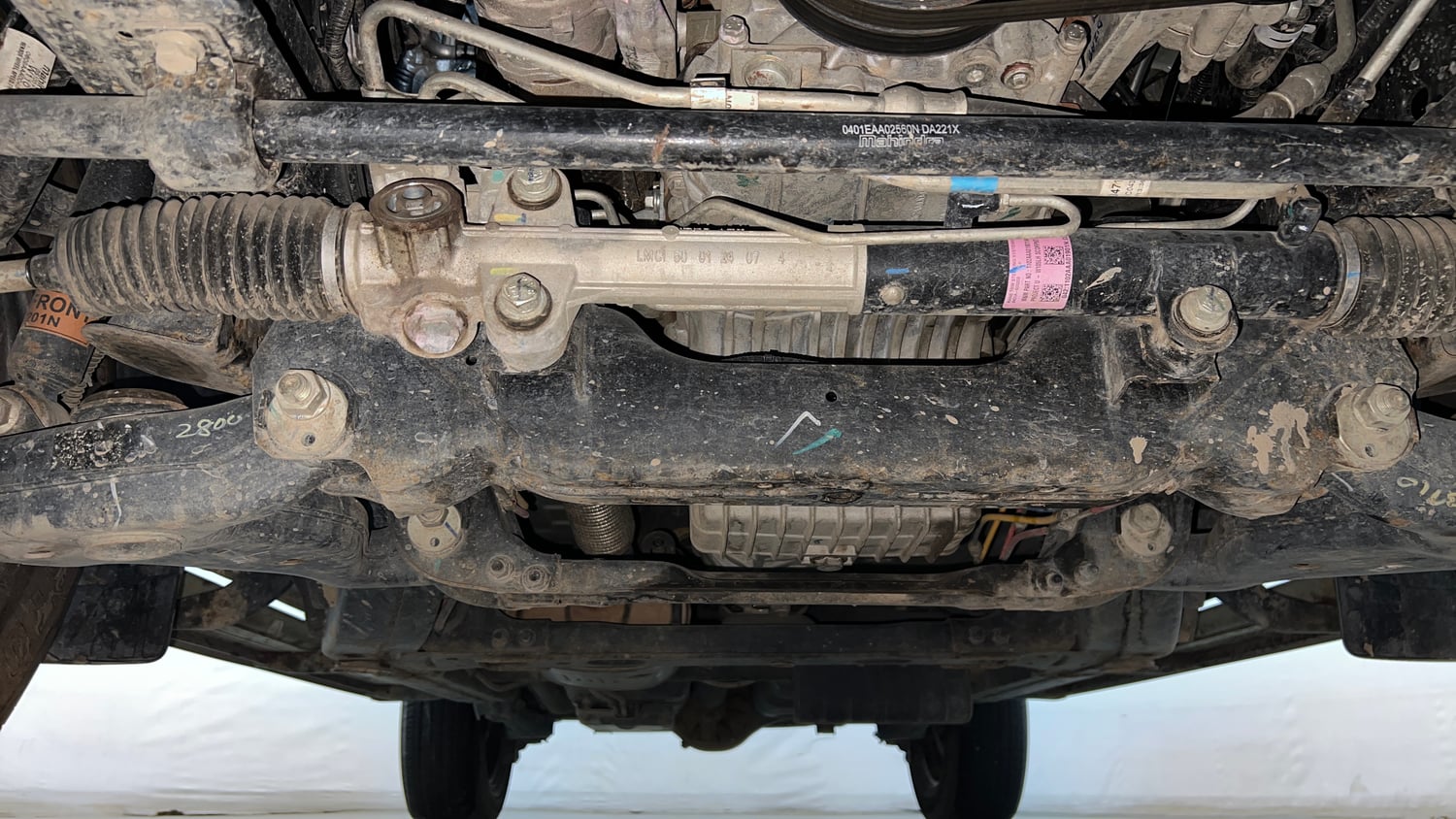 Used 2022 Mahindra Scorpio S5 Diesel Manual extra FRONT LEFT UNDERBODY VIEW