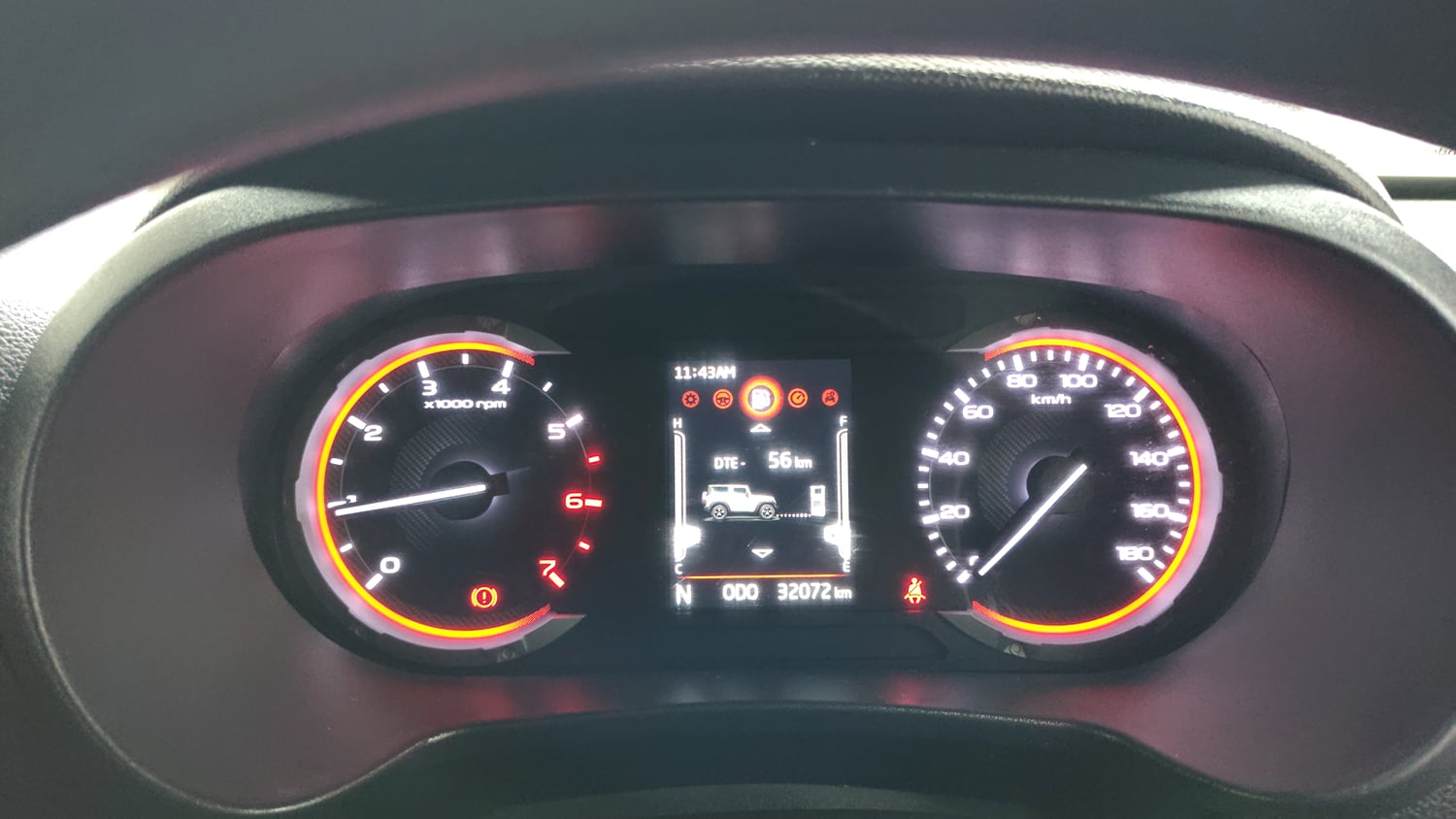 Used 2020 mahindra Thar LX Hard Top Petrol AT 4WD Petrol Automatic interior CLUSTERMETER VIEW