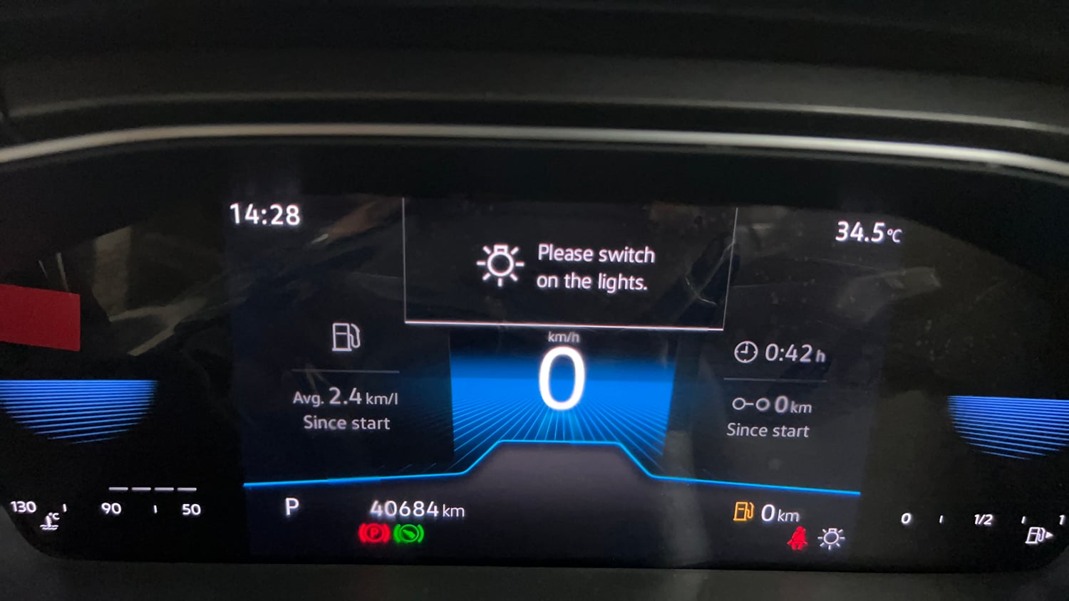 Used 2024 Volkswagen Taigun Topline 1.0 TSI AT Petrol Automatic interior CLUSTERMETER VIEW