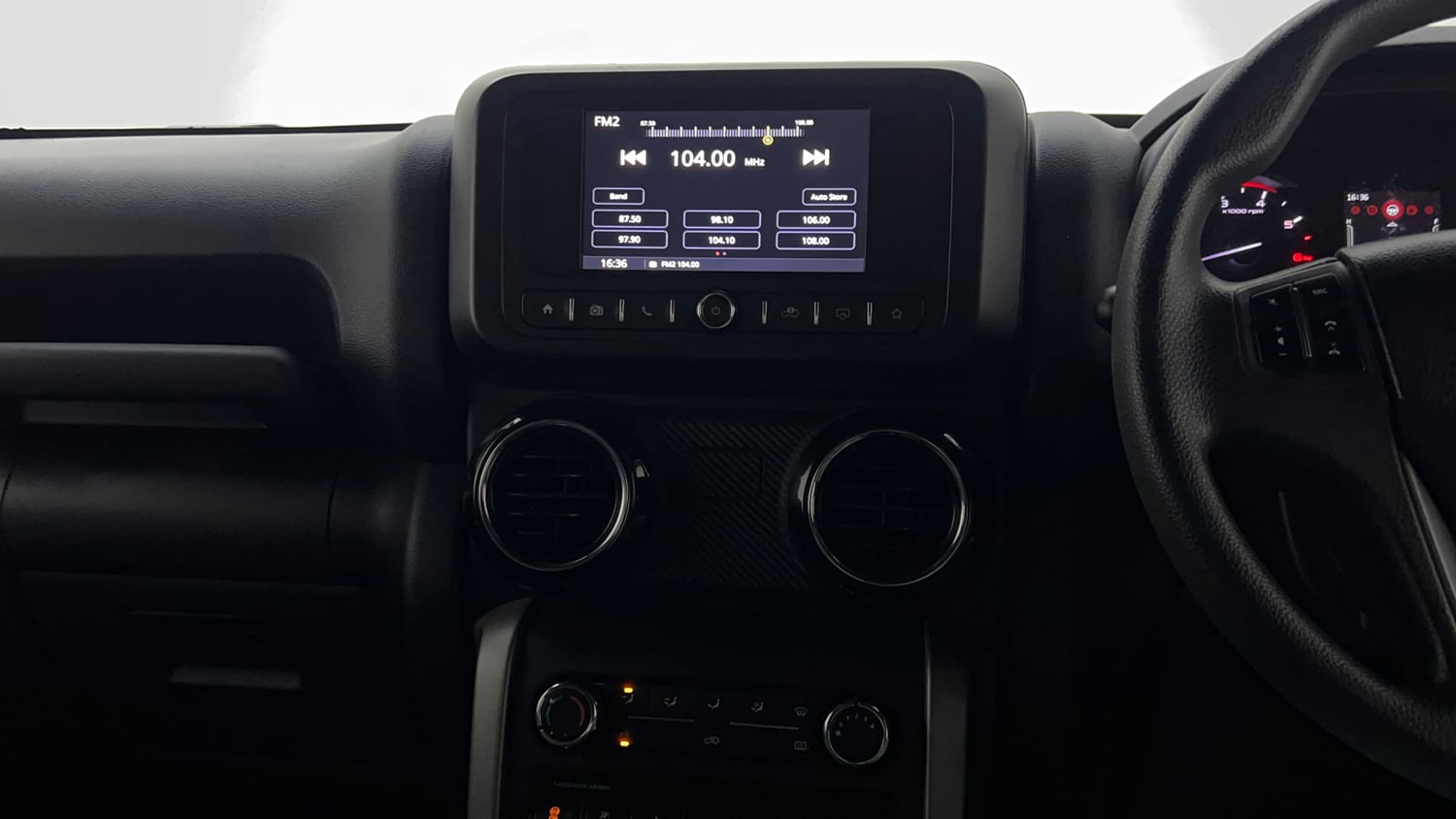 Used 2021 mahindra Thar LX Hard Top Petrol MT 4WD Petrol Manual interior MUSIC SYSTEM & AC CONTROL VIEW