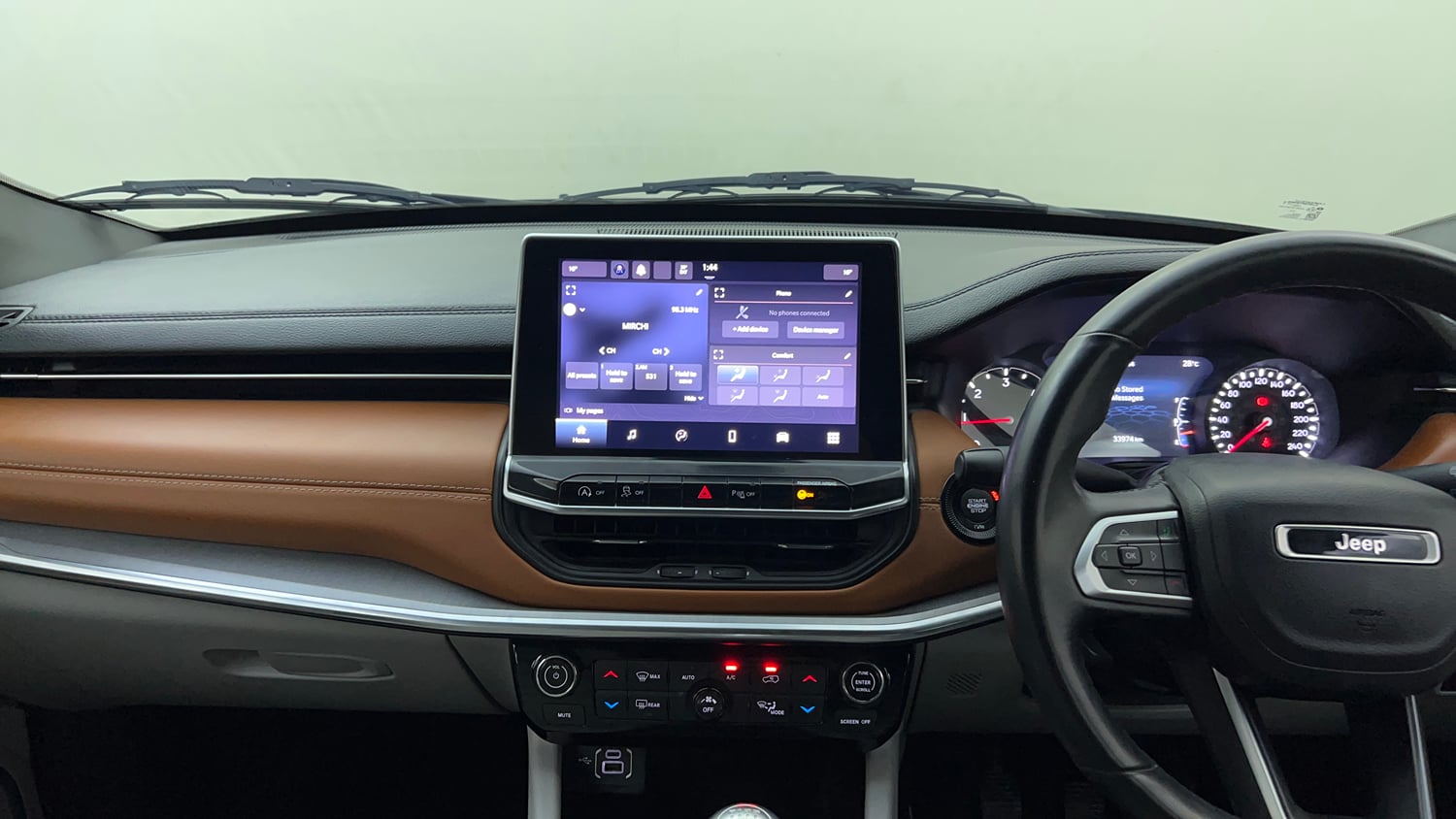Used 2023 Jeep Compass Limited (O) 2.0 Diesel Diesel Manual interior MUSIC SYSTEM & AC CONTROL VIEW