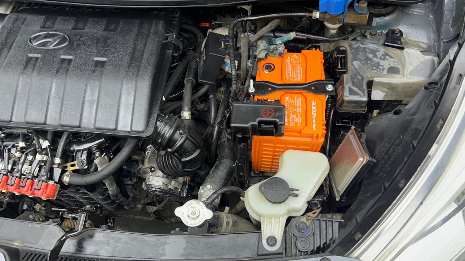 Used 2018 Hyundai Grand i10 Sportz 1.2 Kappa VTVT CNG (Outside Fitted) Cng Manual engine ENGINE LEFT SIDE VIEW