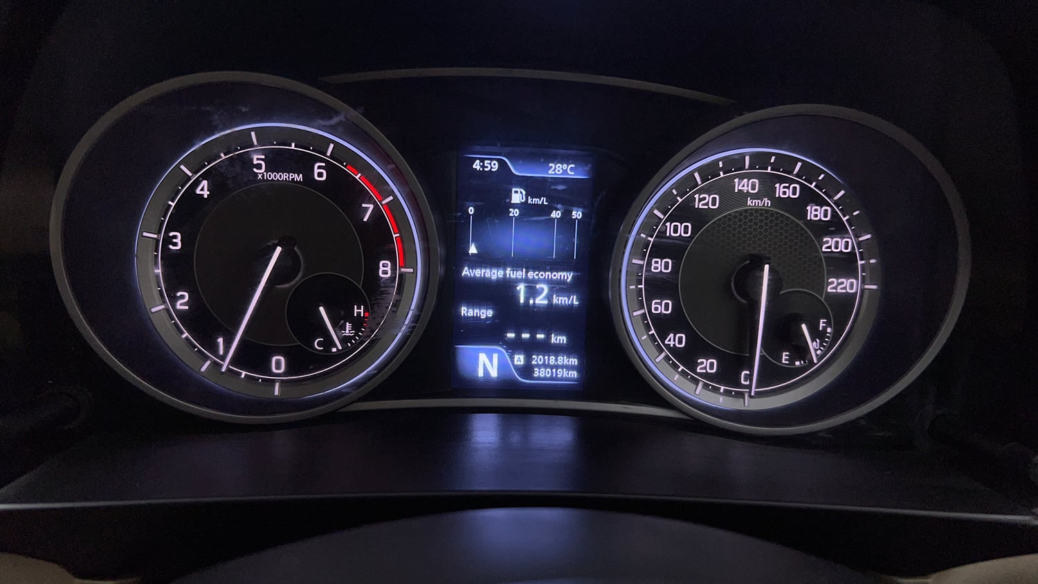 Used 2022 Maruti Suzuki Dzire ZXi Plus AGS Petrol Automatic interior CLUSTERMETER VIEW