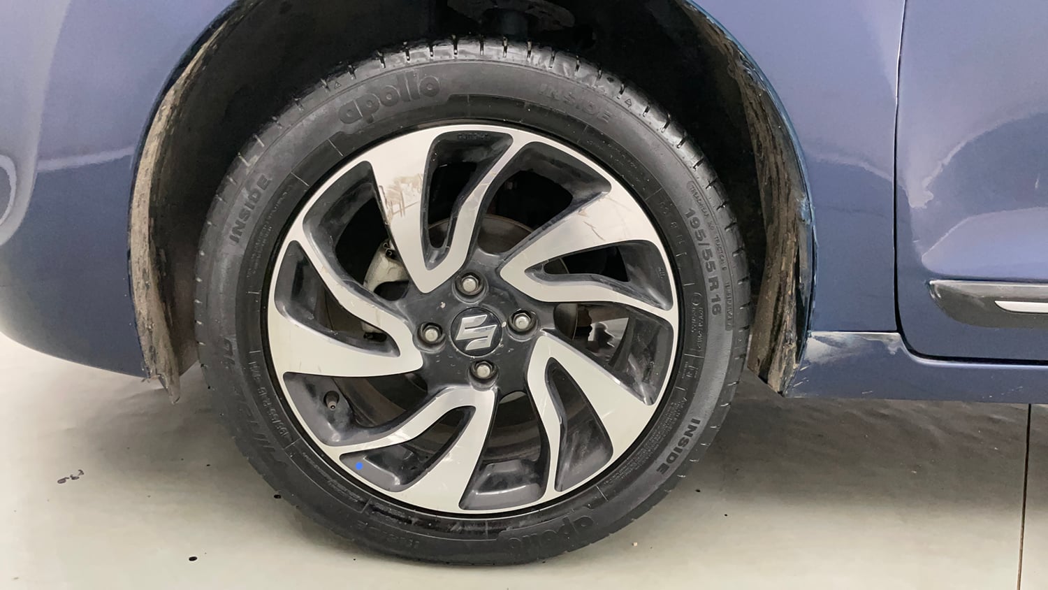 Used 2021 Maruti Suzuki Baleno Zeta Petrol Manual tyres LEFT FRONT TYRE RIM VIEW