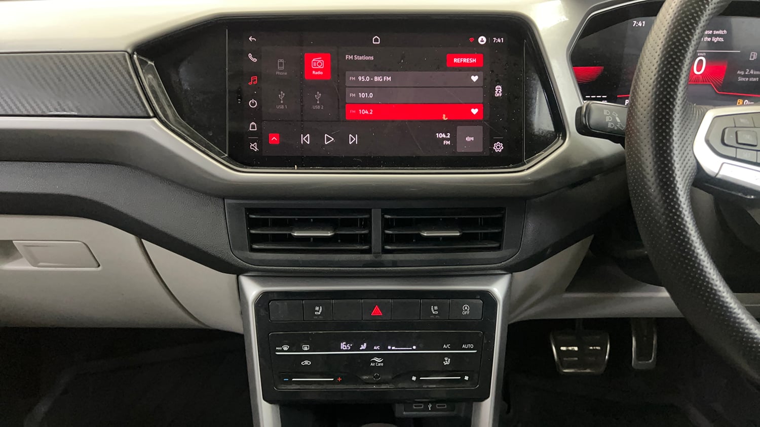 Used 2023 Volkswagen Taigun GT Plus 1.5 TSI DSG Petrol Automatic interior MUSIC SYSTEM & AC CONTROL VIEW