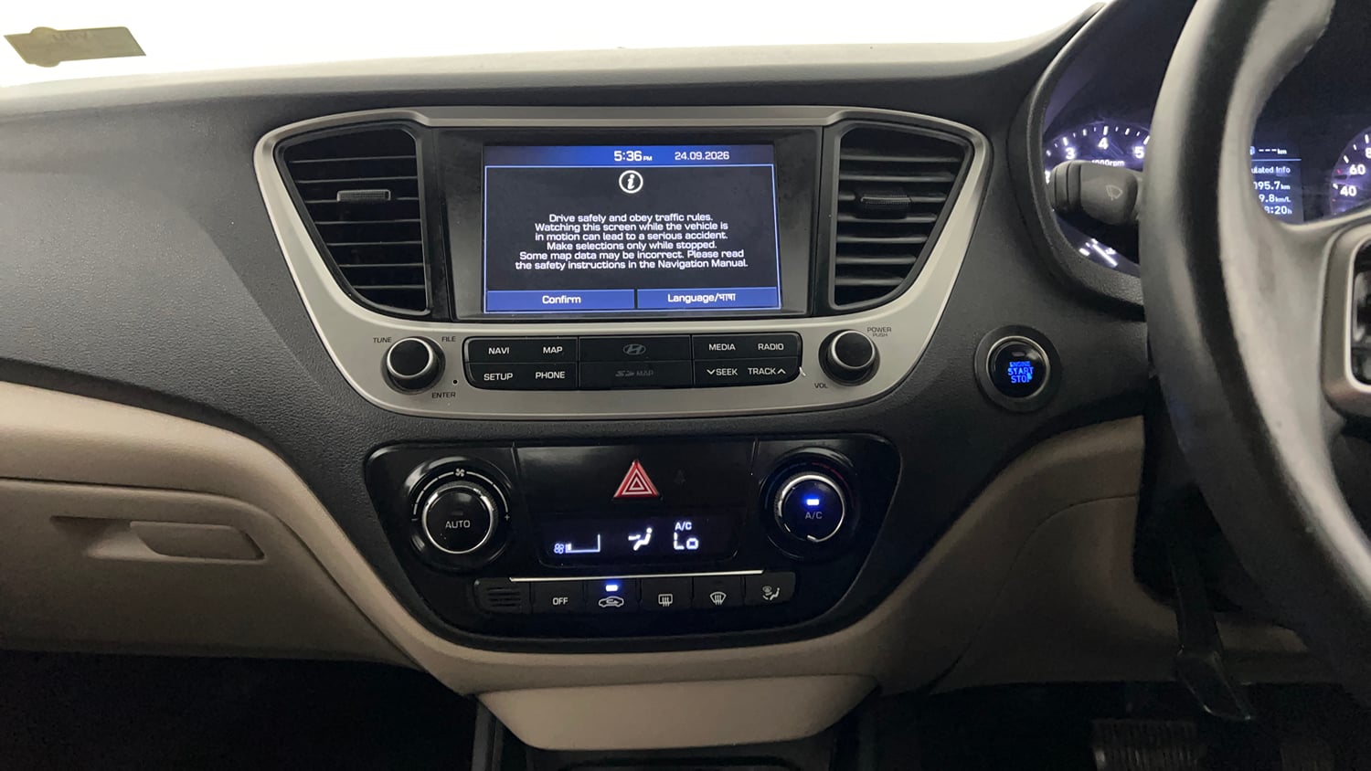 Used 2019 Hyundai Verna SX Plus 1.6 VTVT AT Petrol Automatic interior MUSIC SYSTEM & AC CONTROL VIEW