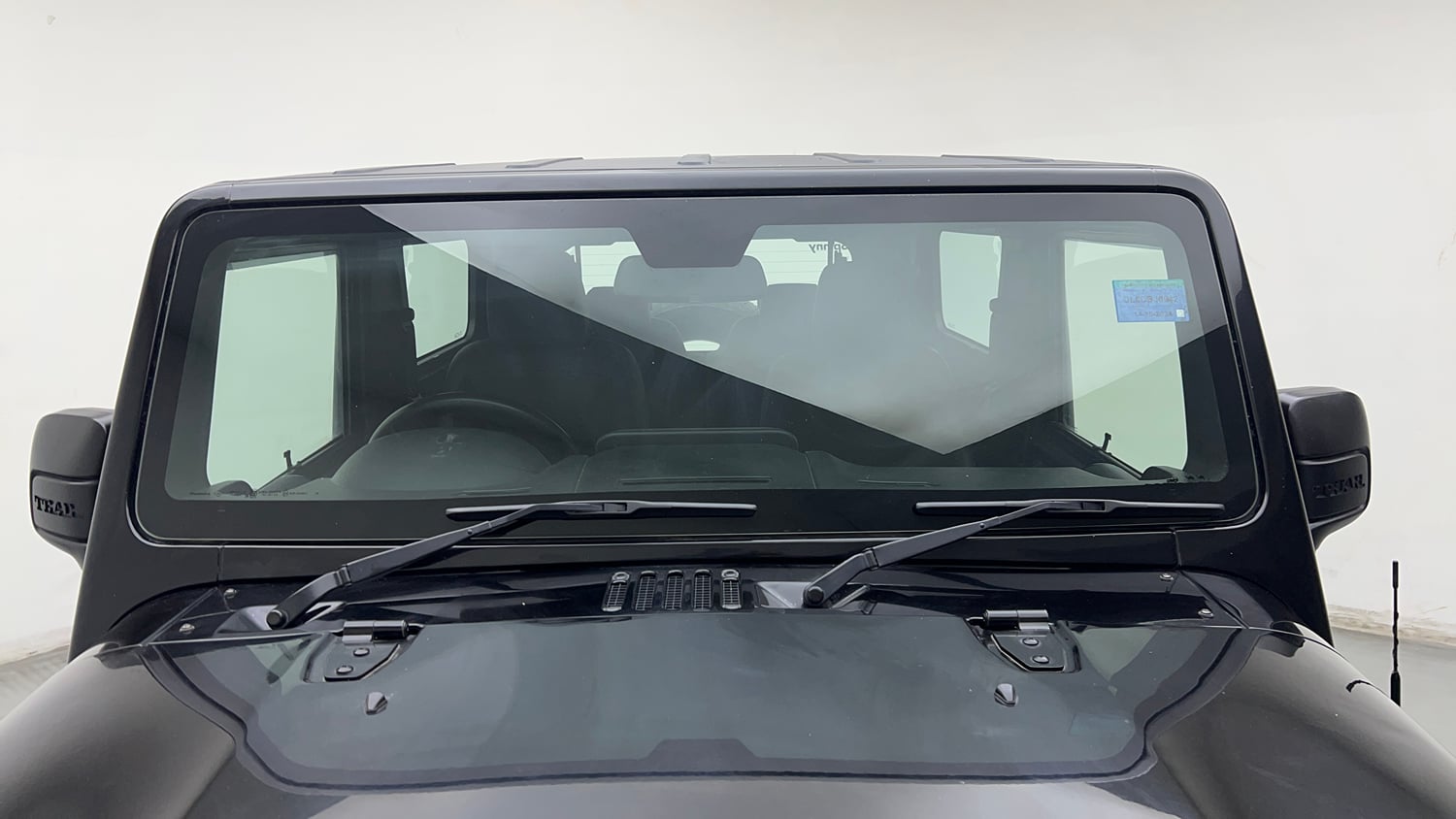 Used 2024 Mahindra Thar LX Hard Top Petrol AT RWD Petrol Automatic exterior FRONT WINDSHIELD VIEW