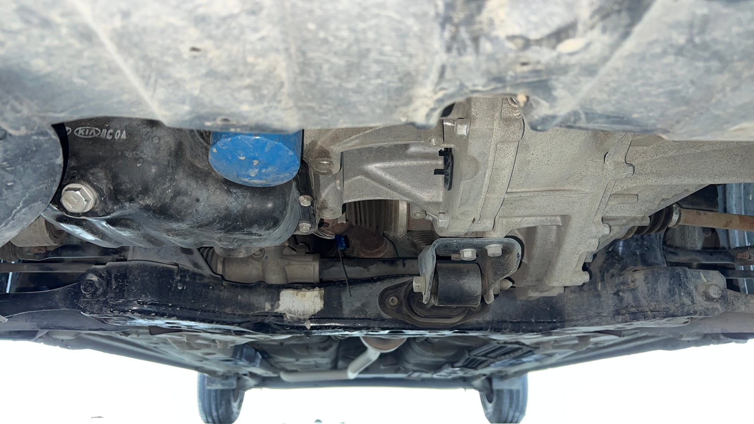 Used 2022 Hyundai Grand i10 Nios Sportz 1.2 Kappa VTVT CNG Cng Manual extra FRONT LEFT UNDERBODY VIEW