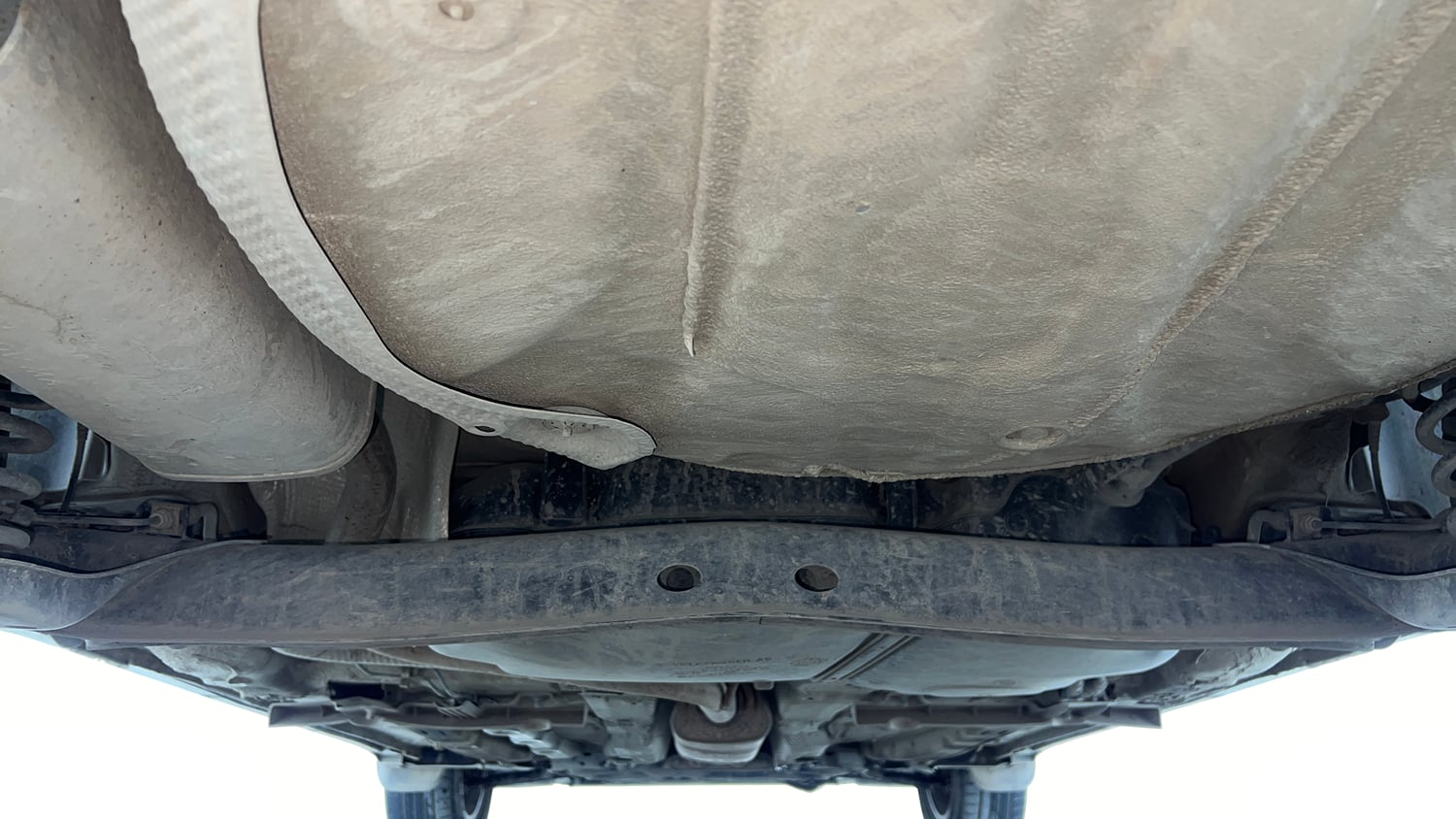 Used 2023 Volkswagen Taigun Highline 1.0 TSI MT Petrol Manual extra REAR UNDERBODY VIEW (TAKEN FROM REAR)