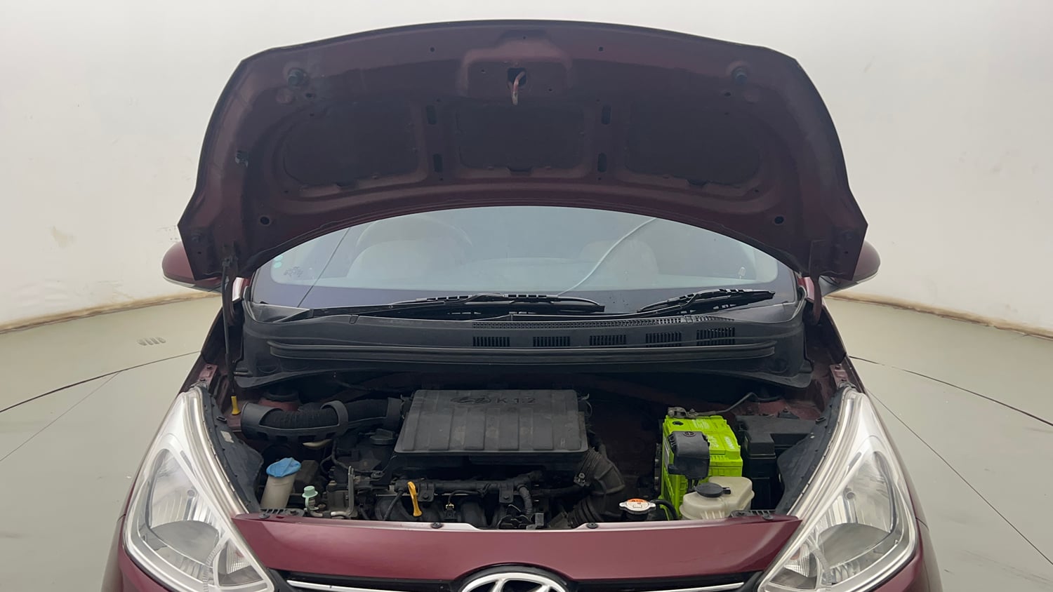 Used 2014 Hyundai Grand i10 Sportz 1.2 Kappa VTVT Petrol Manual engine ENGINE & BONNET OPEN FRONT VIEW