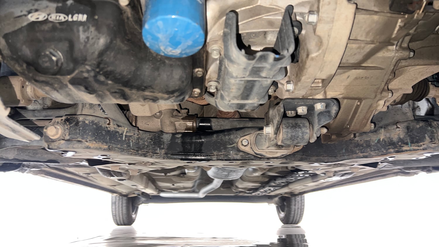 Used 2016 Hyundai Grand i10 Magna 1.2 Kappa VTVT Petrol Manual extra FRONT LEFT UNDERBODY VIEW