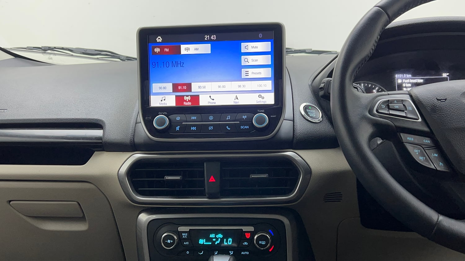 Used 2021 Ford EcoSport Titanium Plus 1.5L Ti-VCT AT Petrol Automatic interior MUSIC SYSTEM & AC CONTROL VIEW