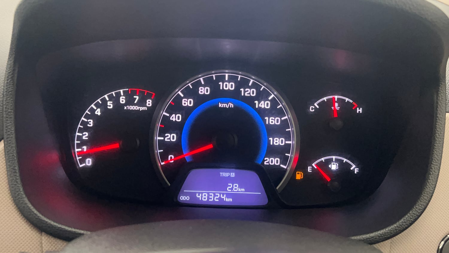 Used 2014 Hyundai Grand i10 Sportz 1.2 Kappa VTVT Petrol Manual interior CLUSTERMETER VIEW
