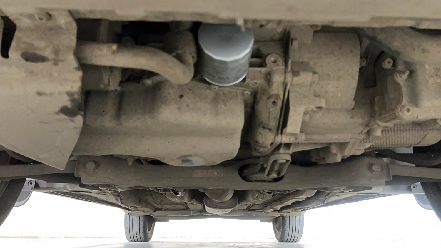 Used 2023 Volkswagen Taigun GT Plus 1.5 TSI DSG Petrol Automatic extra FRONT LEFT UNDERBODY VIEW