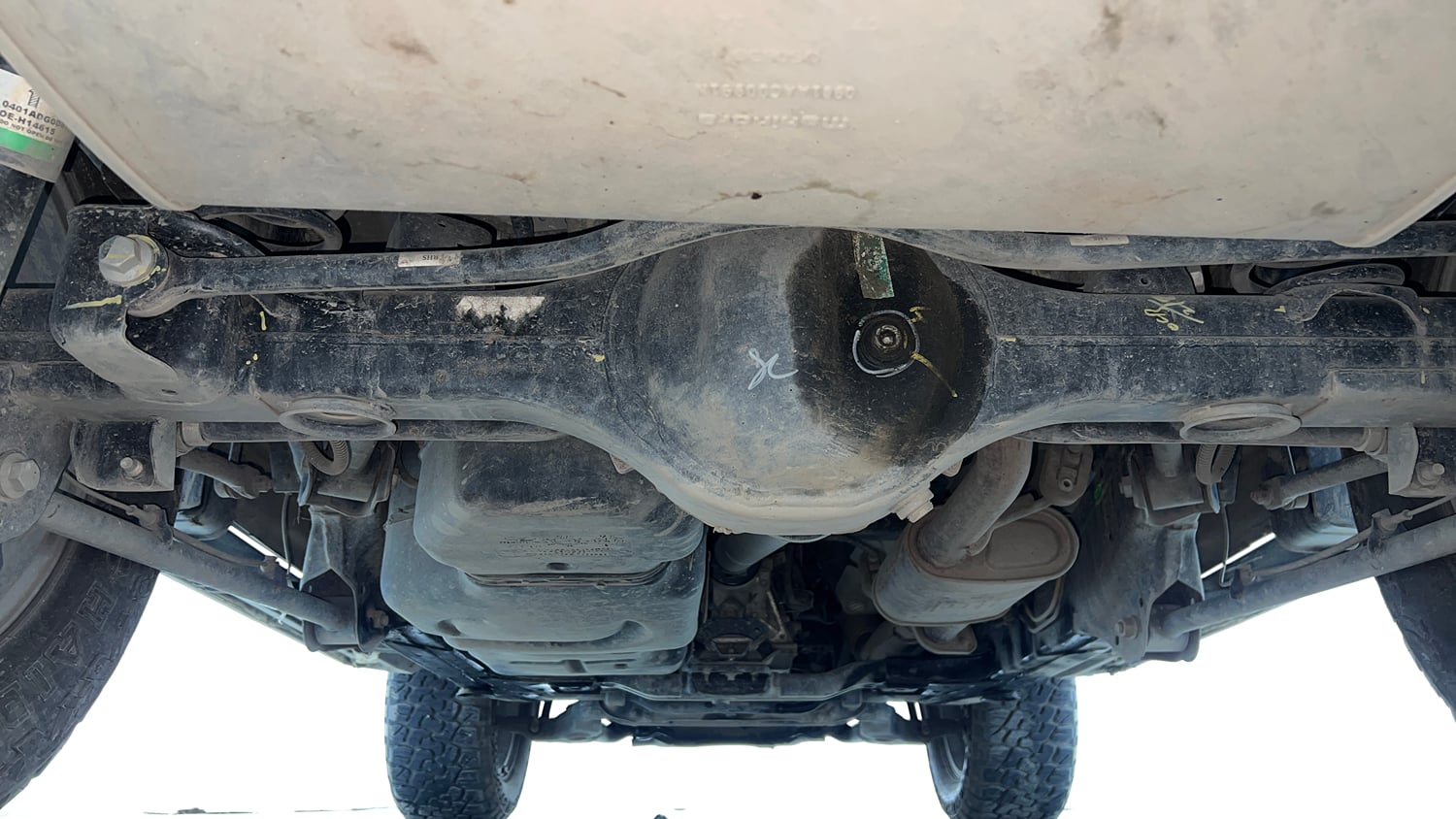 Used 2024 Mahindra Thar LX Hard Top Petrol AT RWD Petrol Automatic extra REAR UNDERBODY VIEW (TAKEN FROM REAR)