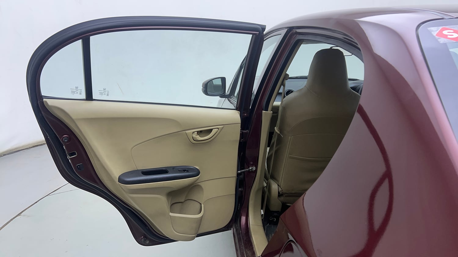 Used 2015 Honda Amaze 1.2 S i-VTEC Petrol Manual interior LEFT REAR DOOR OPEN VIEW