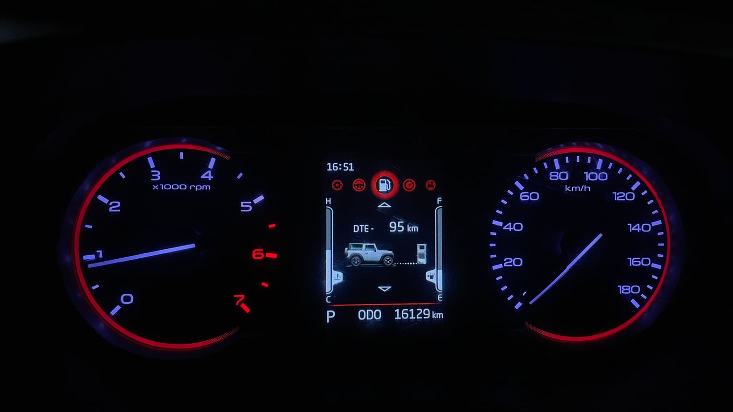 Used 2022 mahindra Thar LX Hard Top Petrol AT 4WD Petrol Automatic interior CLUSTERMETER VIEW