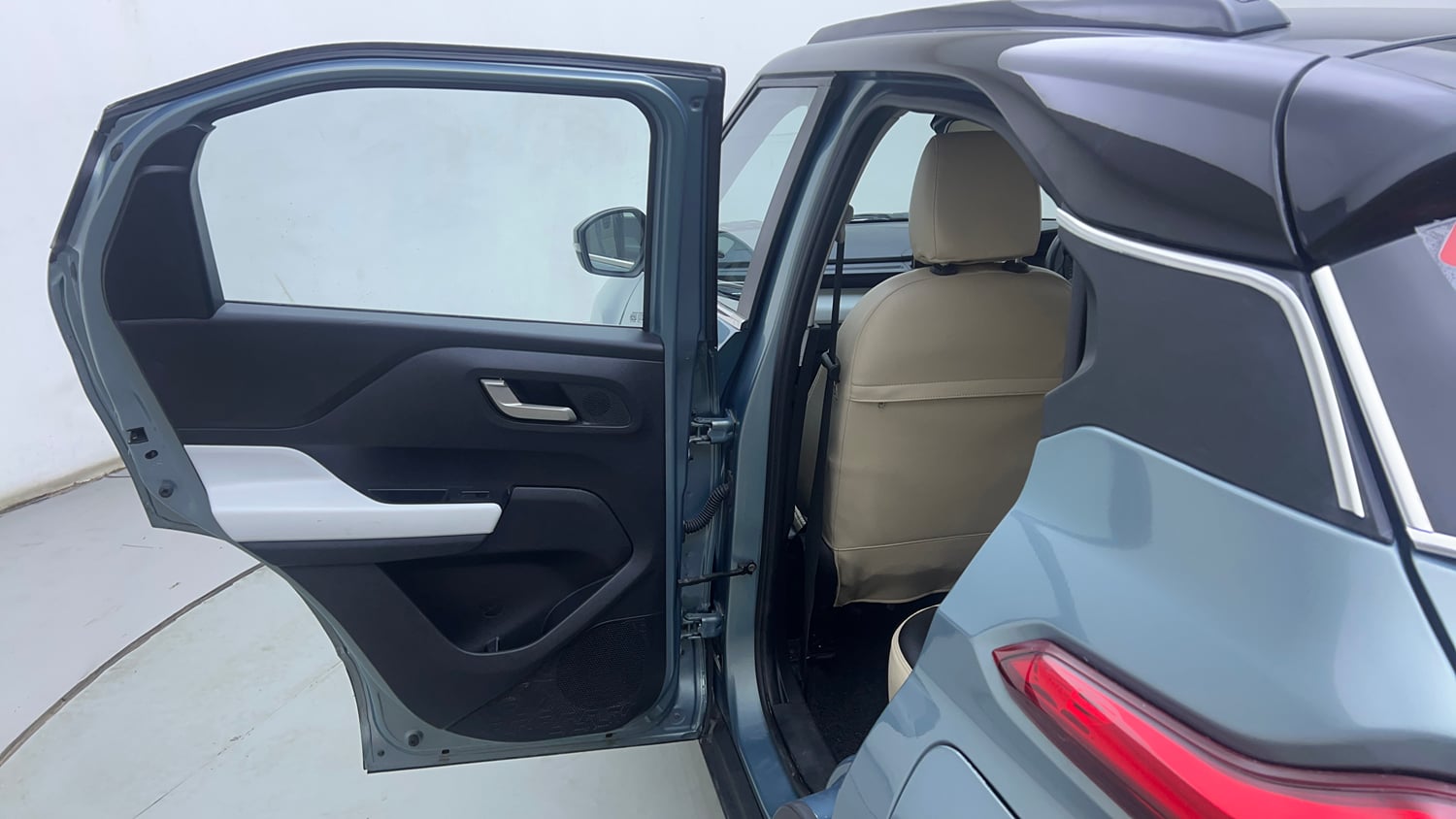 Used 2024 Tata Punch Creative Dual Tone MT Sunroof Petrol Manual interior LEFT REAR DOOR OPEN VIEW