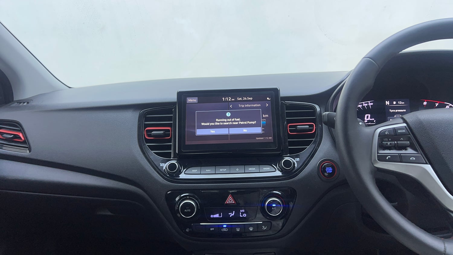 Used 2021 Hyundai Verna SX (O) 1.0 Turbo DCT Petrol Automatic interior MUSIC SYSTEM & AC CONTROL VIEW