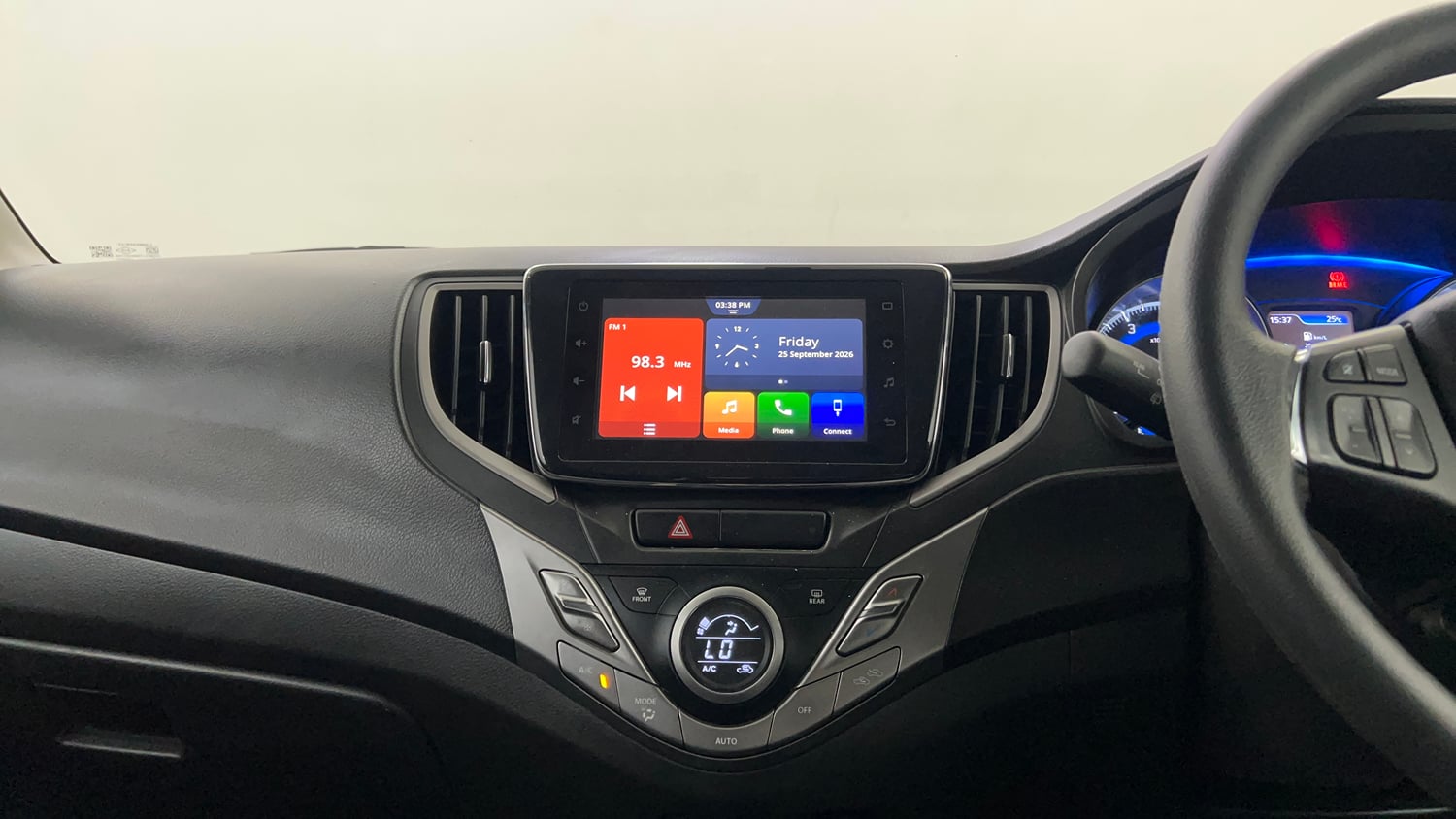 Used 2021 Toyota Glanza G Petrol Manual interior MUSIC SYSTEM & AC CONTROL VIEW