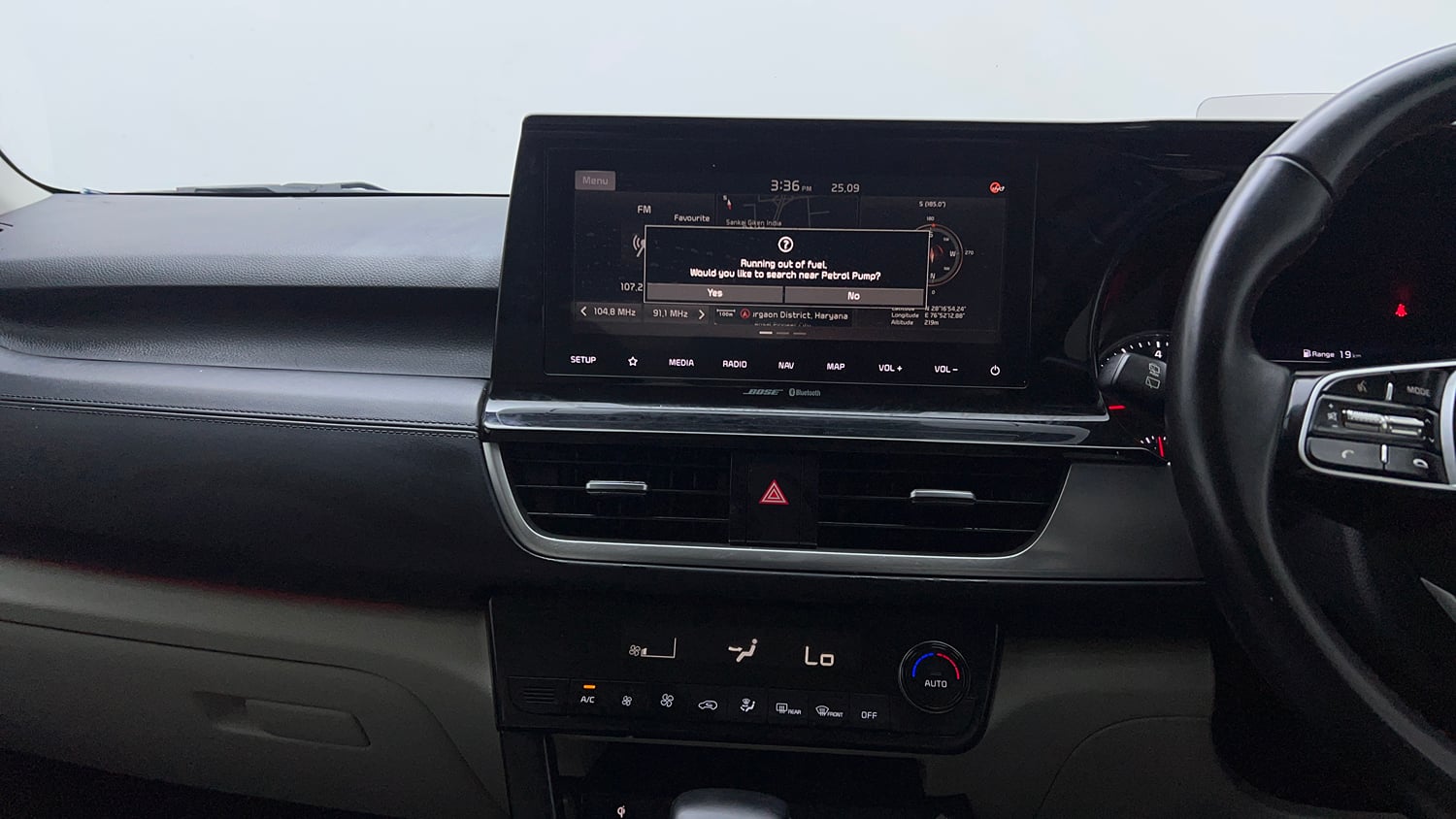Used 2019 kia Seltos GTX Plus DCT 1.4 Petrol Automatic interior MUSIC SYSTEM & AC CONTROL VIEW