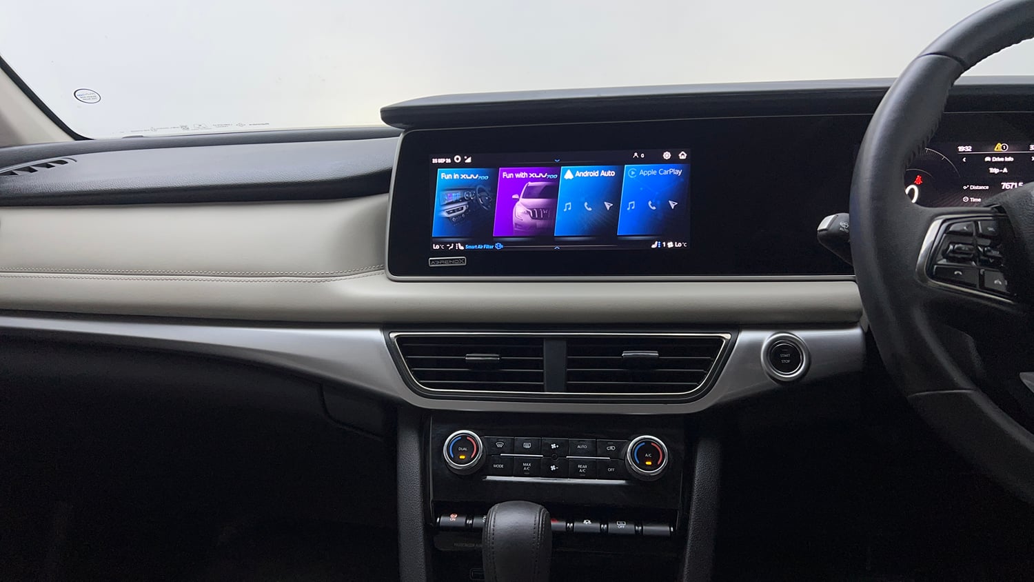 Used 2024 Mahindra XUV700 AX 7 Luxury Pack Petrol AT 7 STR Petrol Automatic interior MUSIC SYSTEM & AC CONTROL VIEW