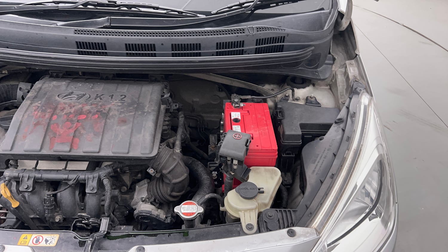 Used 2013 Hyundai Grand i10 Sportz 1.2 Kappa VTVT Petrol Manual engine ENGINE LEFT SIDE VIEW