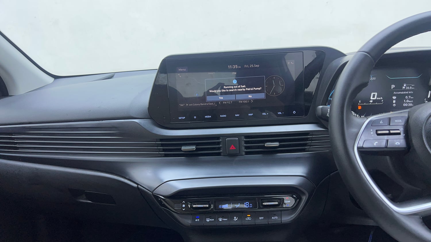 Used 2021 Hyundai New i20 Asta (O) 1.0 Turbo DCT Petrol Automatic interior MUSIC SYSTEM & AC CONTROL VIEW