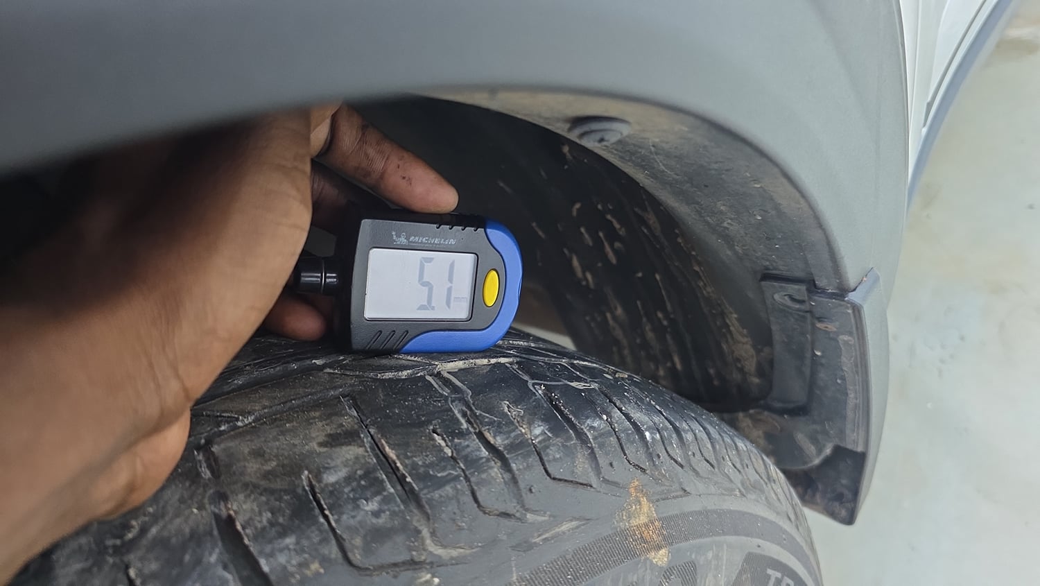 Used 2023 Tata Nexon Fearless Plus S 1.2 Revotron Petrol 6MT DT Petrol Manual tyres LEFT FRONT TYRE TREAD VIEW