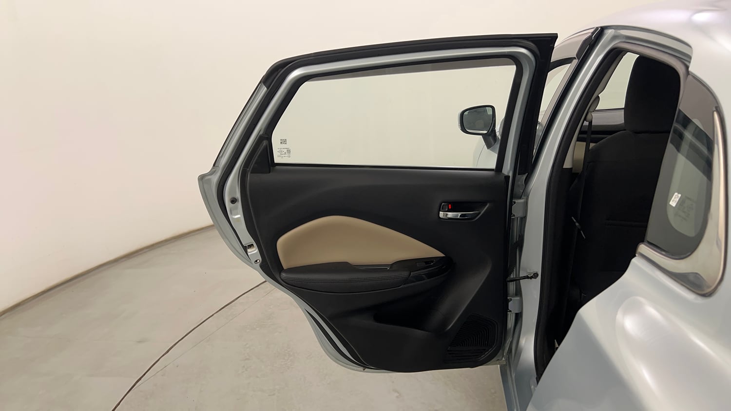 Used 2022 Toyota Glanza G Petrol Manual interior LEFT REAR DOOR OPEN VIEW
