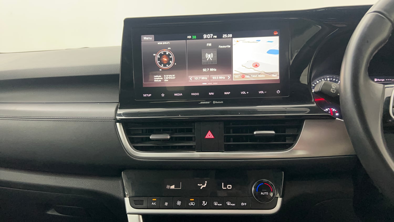 Used 2022 Kia Seltos GTX Plus 1.4 Petrol Manual interior MUSIC SYSTEM & AC CONTROL VIEW