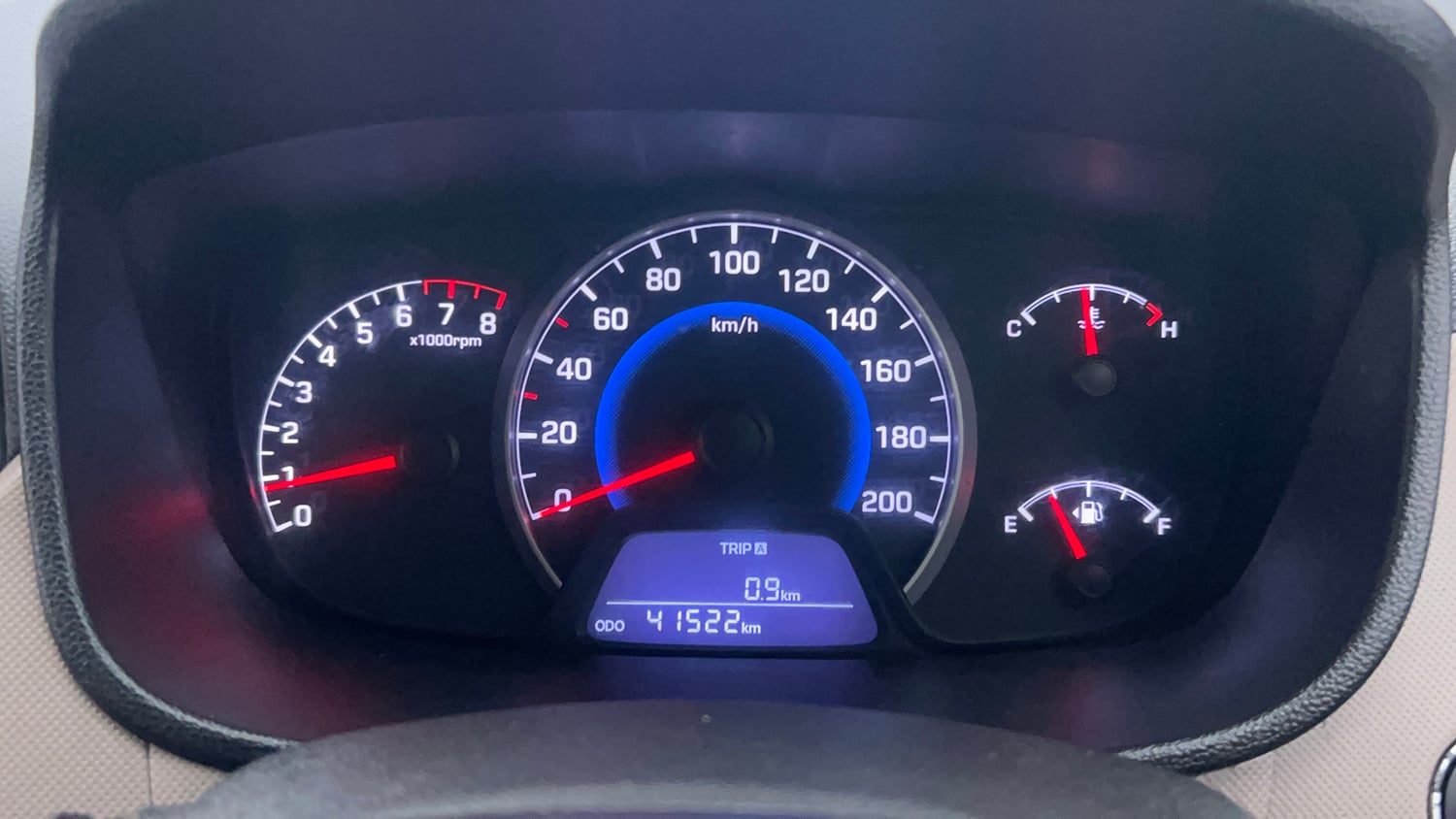 Used 2013 Hyundai Grand i10 Sportz 1.2 Kappa VTVT Petrol Manual interior CLUSTERMETER VIEW