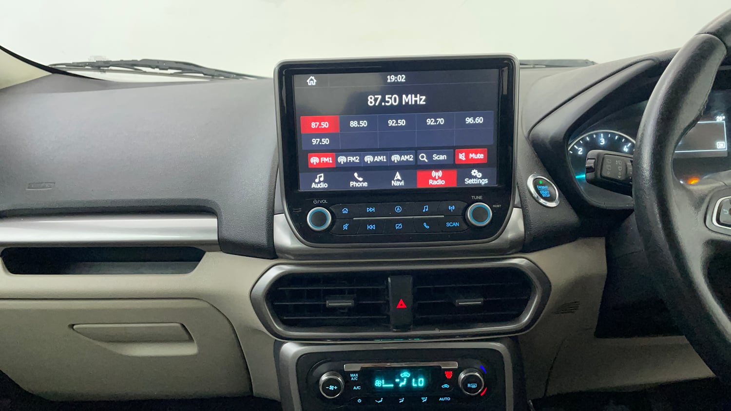 Used 2019 Ford EcoSport Titanium 1.5L TDCi Diesel Manual interior MUSIC SYSTEM & AC CONTROL VIEW