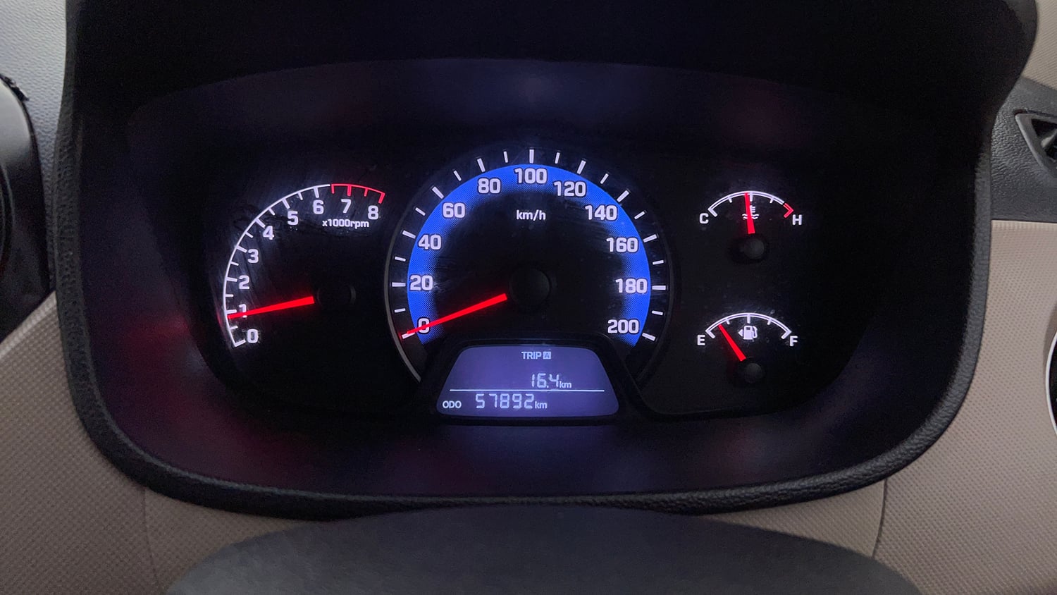 Used 2014 Hyundai Xcent S 1.2 Petrol Manual interior CLUSTERMETER VIEW