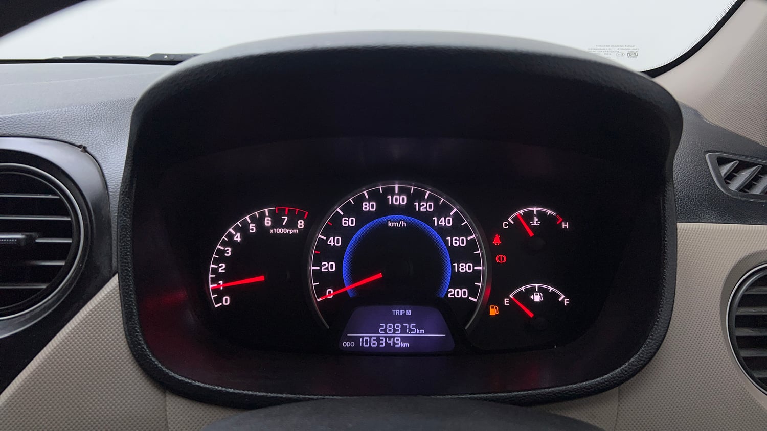Used 2016 Hyundai Grand i10 Sportz 1.2 Kappa VTVT Petrol Manual interior CLUSTERMETER VIEW