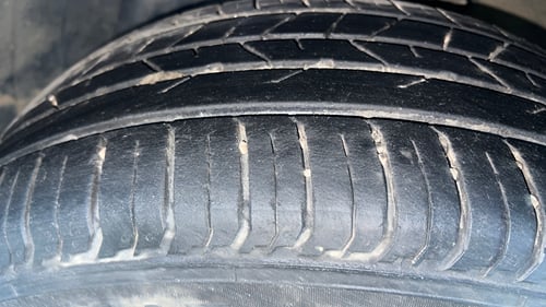 Used 2023 Hyundai i20 Sportz 1.2 IVT Petrol Automatic tyres LEFT FRONT TYRE TREAD VIEW