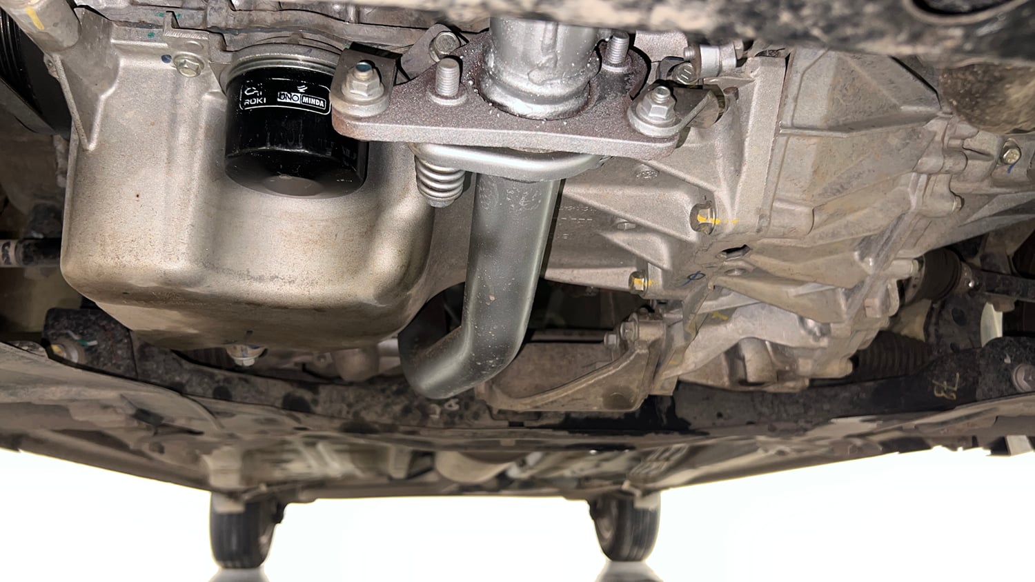 Used 2024 Maruti Suzuki Wagon R ZXI Plus 1.2 AGS Petrol Automatic extra FRONT LEFT UNDERBODY VIEW