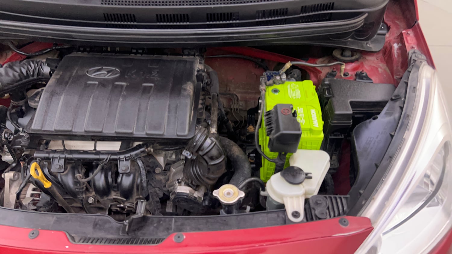 Used 2018 Hyundai Grand i10 Sportz (O) 1.2 Kappa VTVT Petrol Manual engine ENGINE LEFT SIDE VIEW