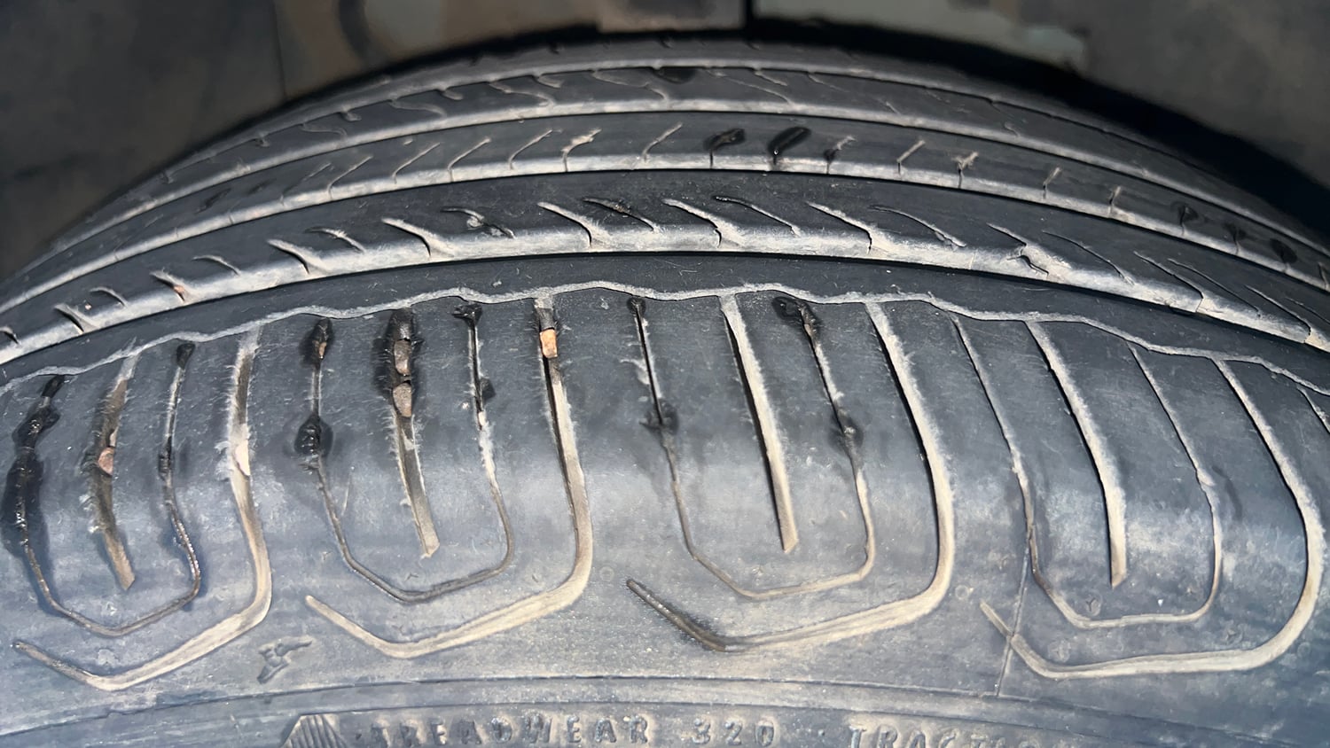Used 2024 Tata Nexon Creative 1.2 Revotron Petrol 6AMT Petrol Automatic tyres RIGHT FRONT TYRE TREAD VIEW