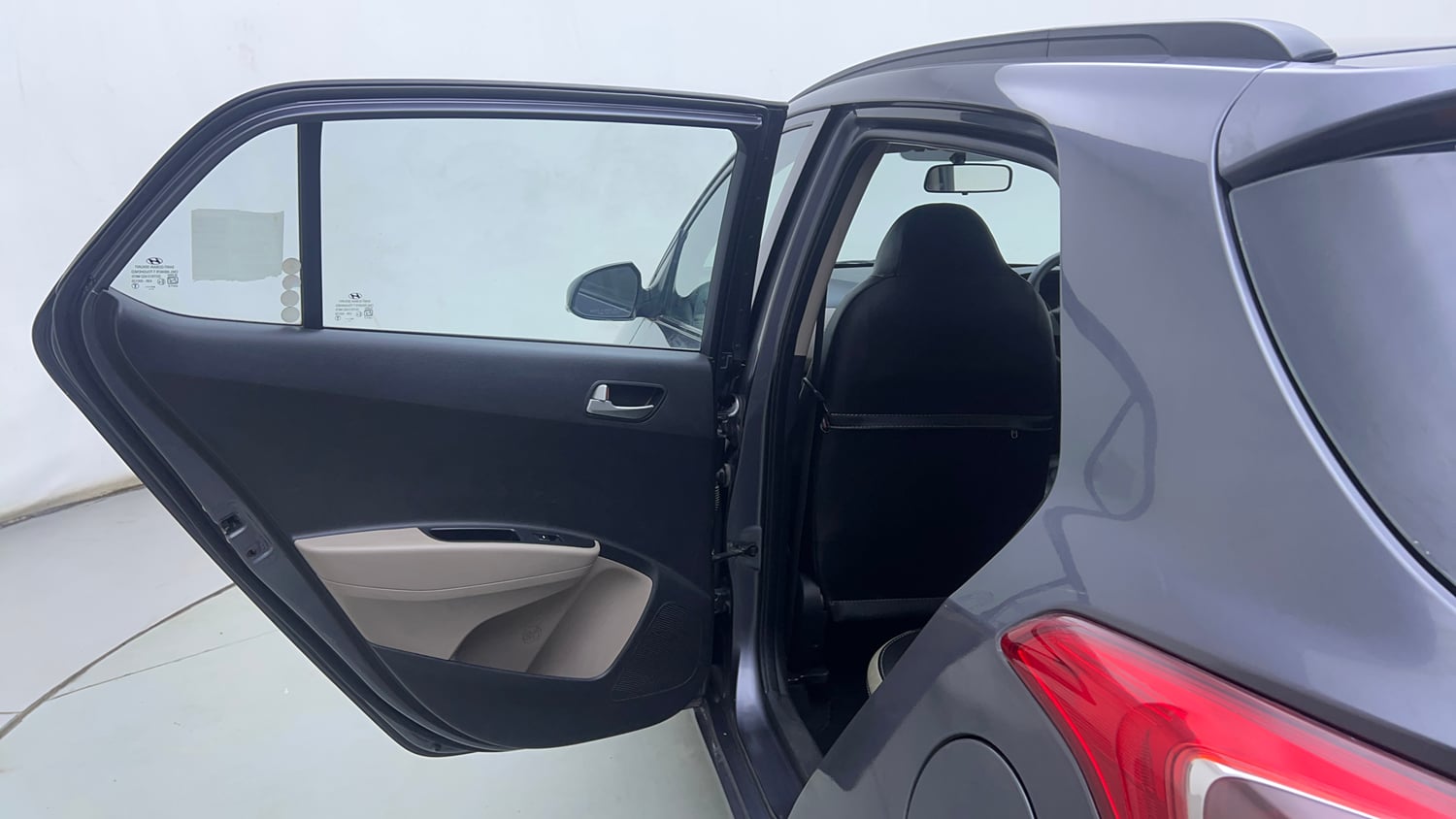 Used 2014 Hyundai Grand i10 Sportz AT 1.2 Kappa VTVT Petrol Automatic interior LEFT REAR DOOR OPEN VIEW