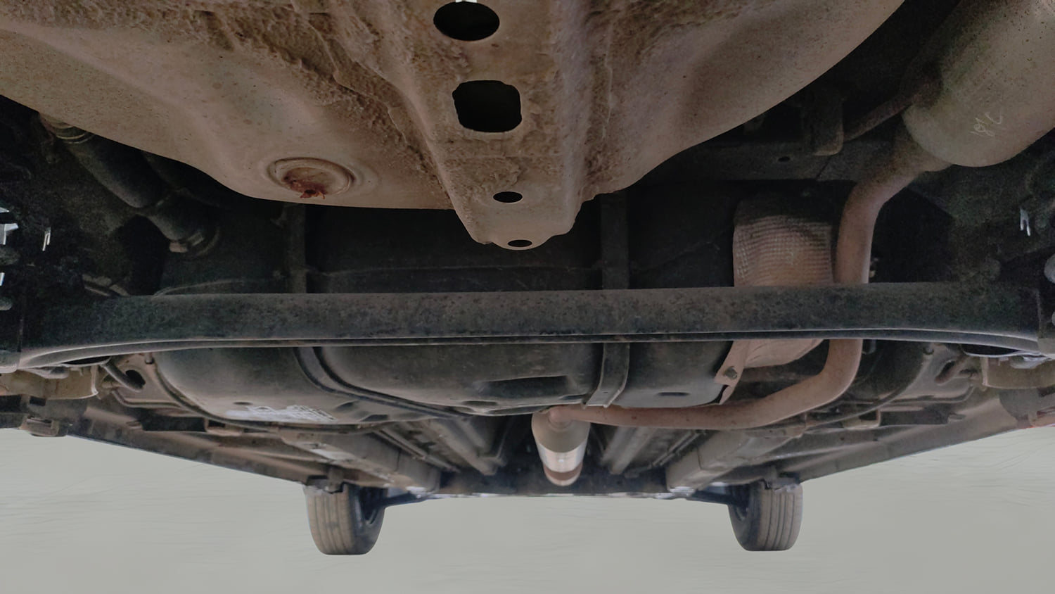 Used 2015 Maruti Suzuki Swift Dzire VXI Petrol Manual extra REAR UNDERBODY VIEW (TAKEN FROM REAR)