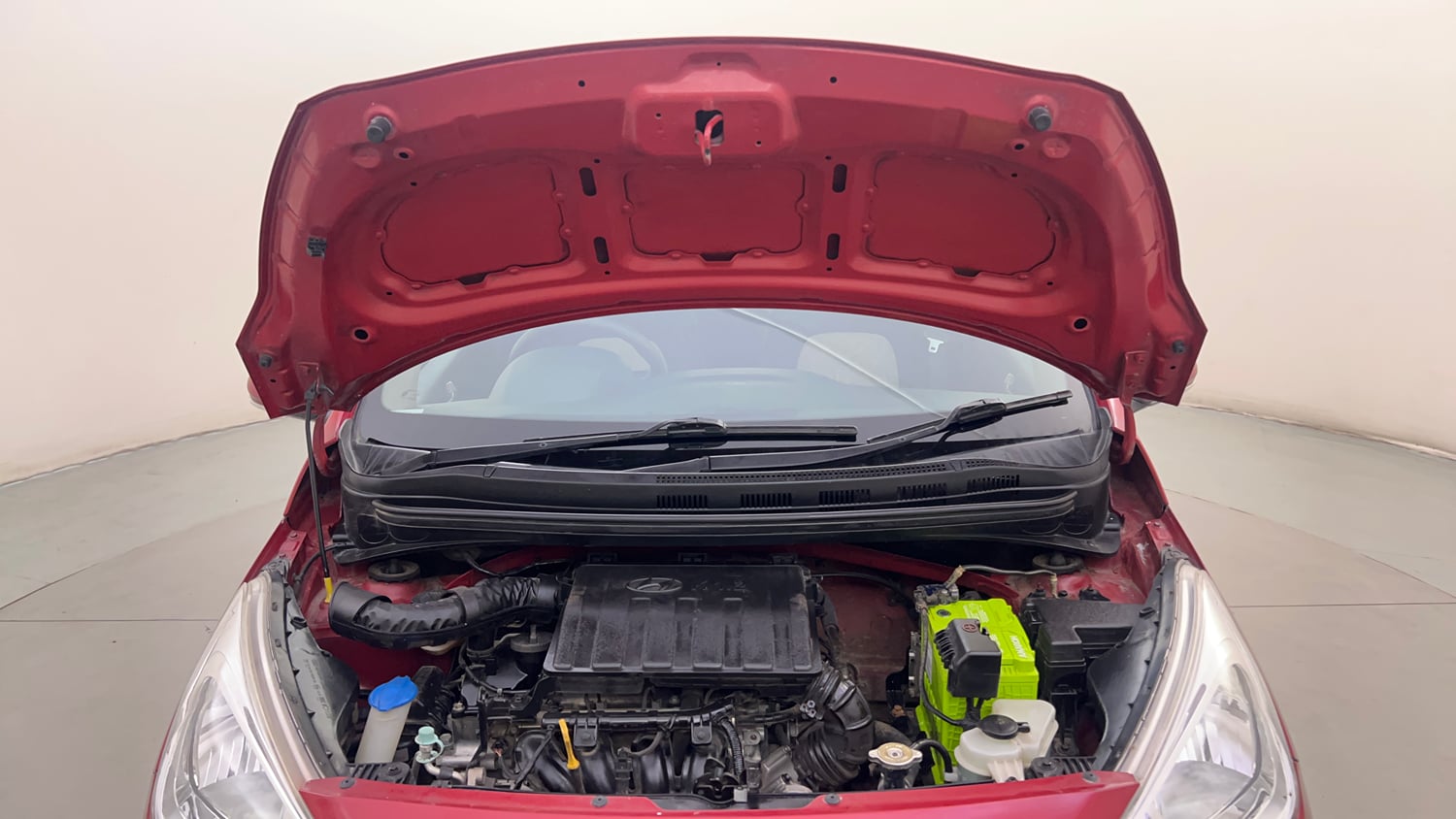Used 2018 Hyundai Grand i10 Sportz (O) 1.2 Kappa VTVT Petrol Manual engine ENGINE & BONNET OPEN FRONT VIEW