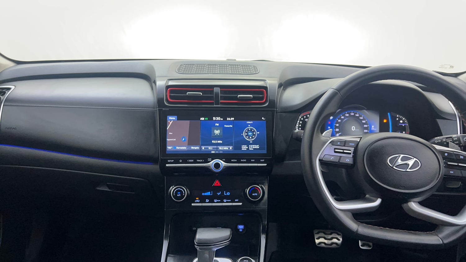Used 2022 Hyundai Creta SX (O) 1.4 Turbo 7 DCT Petrol Automatic interior MUSIC SYSTEM & AC CONTROL VIEW