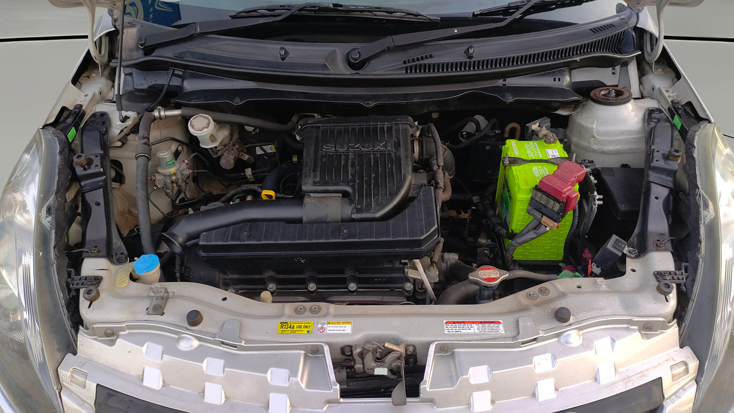 Used 2015 Maruti Suzuki Swift Dzire VXI Petrol Manual engine ENGINE & BONNET OPEN FRONT VIEW
