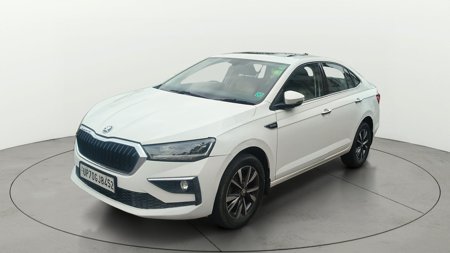 Used 2022 Skoda Slavia Style 1.0L TSI MT Petrol Manual exterior LEFT FRONT CORNER VIEW