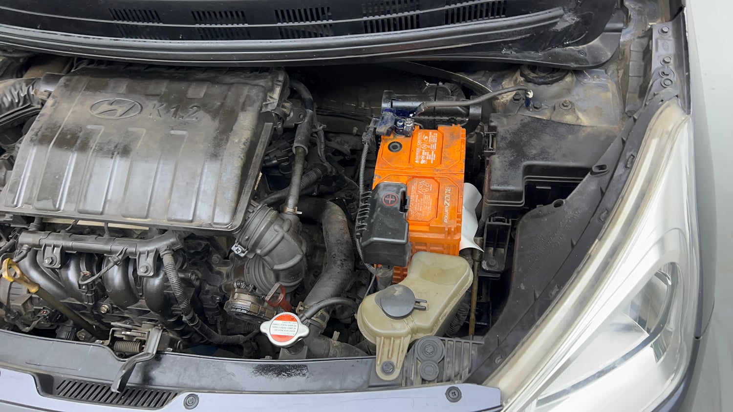 Used 2017 Hyundai Grand i10 Sportz (O) AT 1.2 Kappa VTVT Petrol Automatic engine ENGINE LEFT SIDE VIEW