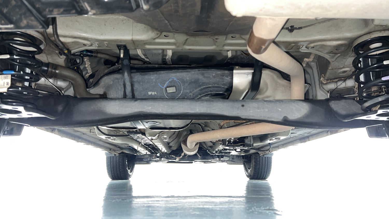 Used 2023 Hyundai Creta E 1.5 Diesel Diesel Manual extra REAR UNDERBODY VIEW (TAKEN FROM REAR)