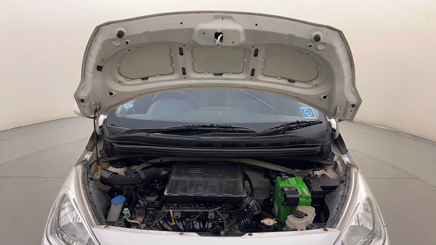 Used 2014 Hyundai Grand i10 Sportz 1.2 Kappa VTVT Petrol Manual engine ENGINE & BONNET OPEN FRONT VIEW